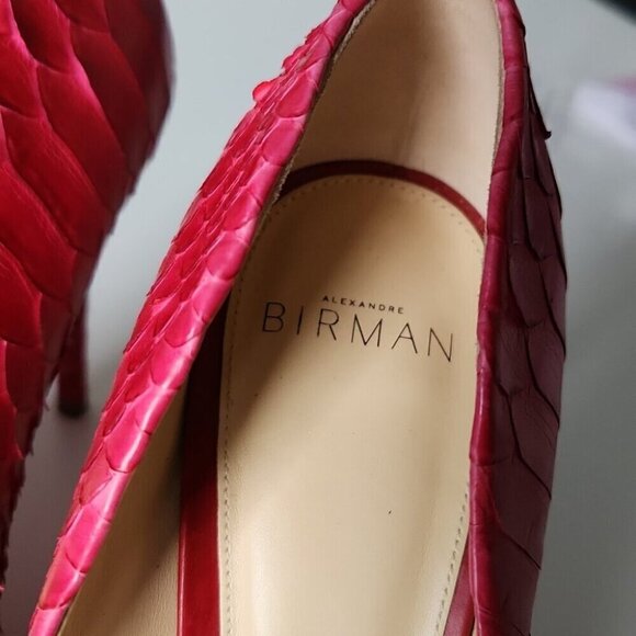 ALEXANDRE BIRMAN | Olga pumps heels snake embossed azalea pink sz 39 - Picture 4 of 6